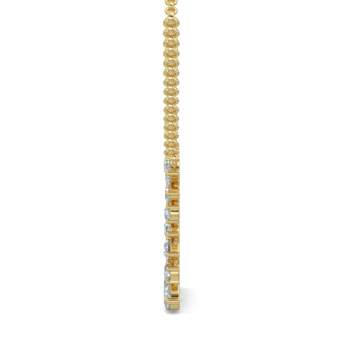 Yellow Gold, Diamond Pendants, Natural diamond pendant, Lab-grown diamond pendant, casual pendant, rectangle metal pendant, marquise diamonds, pear diamonds, round diamonds, elegant jewelry, sustainable luxury, everyday sparkle.
