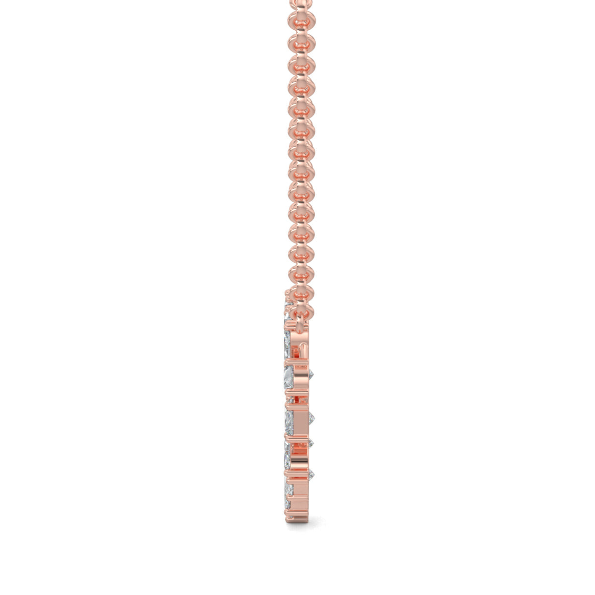 Rose Gold, Diamond Pendants, HeartSparkle Pendant, Labgrown Diamonds, Natural Diamonds, Heart-Shaped Pendant, Marquise Diamonds, Pear Diamonds, Princess Diamonds, Diamond Pendant Necklace