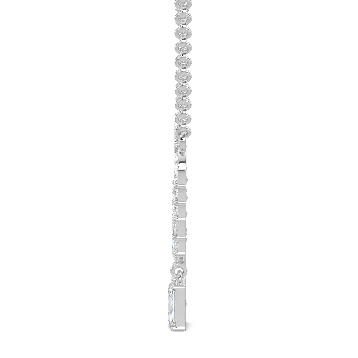 White Gold, Diamond Pendants, natural diamond pendant, lab-grown diamond pendant, elegant diamond pendant, mid-length pendant, marquise diamond pendant, pear diamond pendant, radiant-cut diamond pendant, kadi work pendant