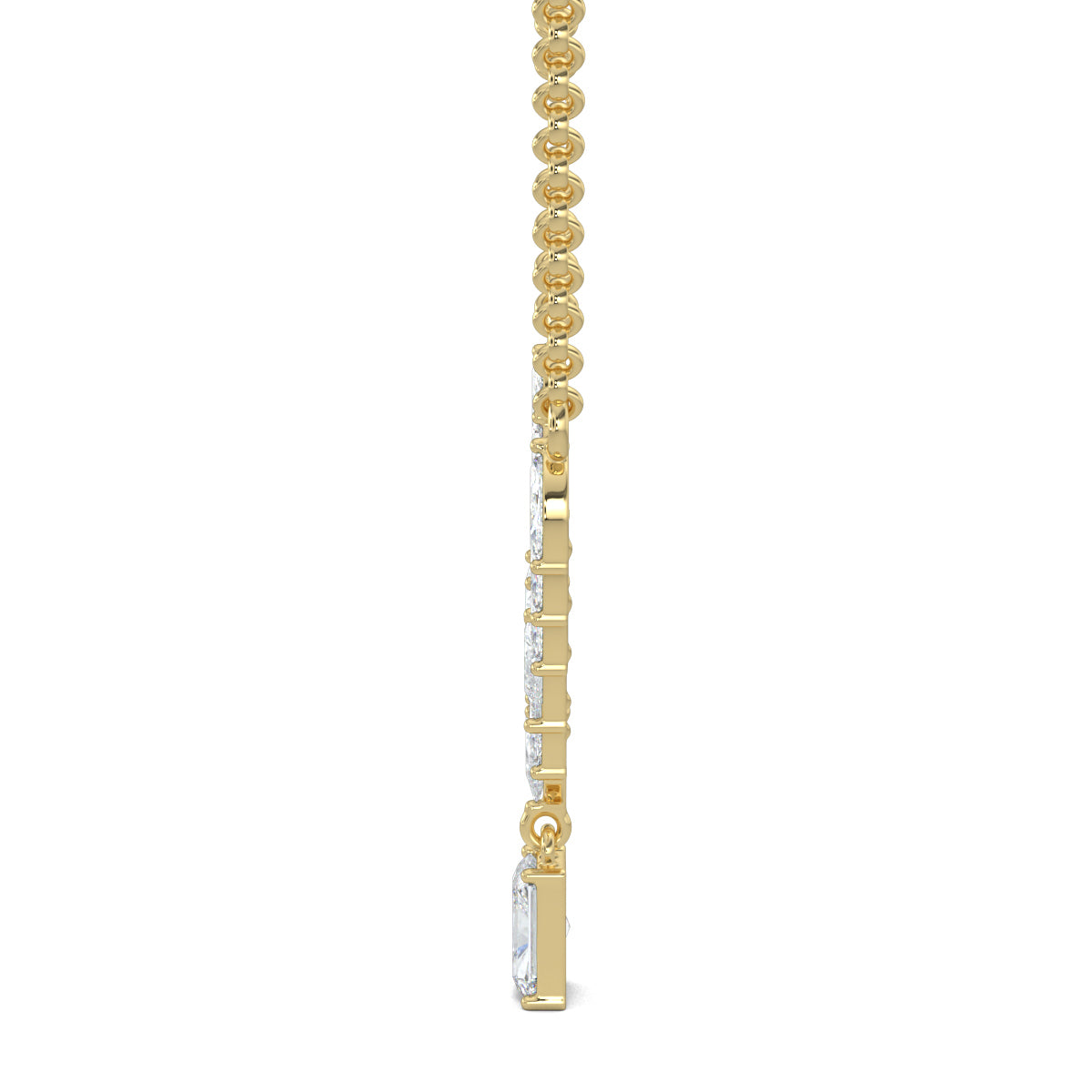 Yellow Gold, Diamond Pendants, natural diamond pendant, lab-grown diamond pendant, elegant diamond pendant, mid-length pendant, marquise diamond pendant, pear diamond pendant, radiant-cut diamond pendant, kadi work pendant