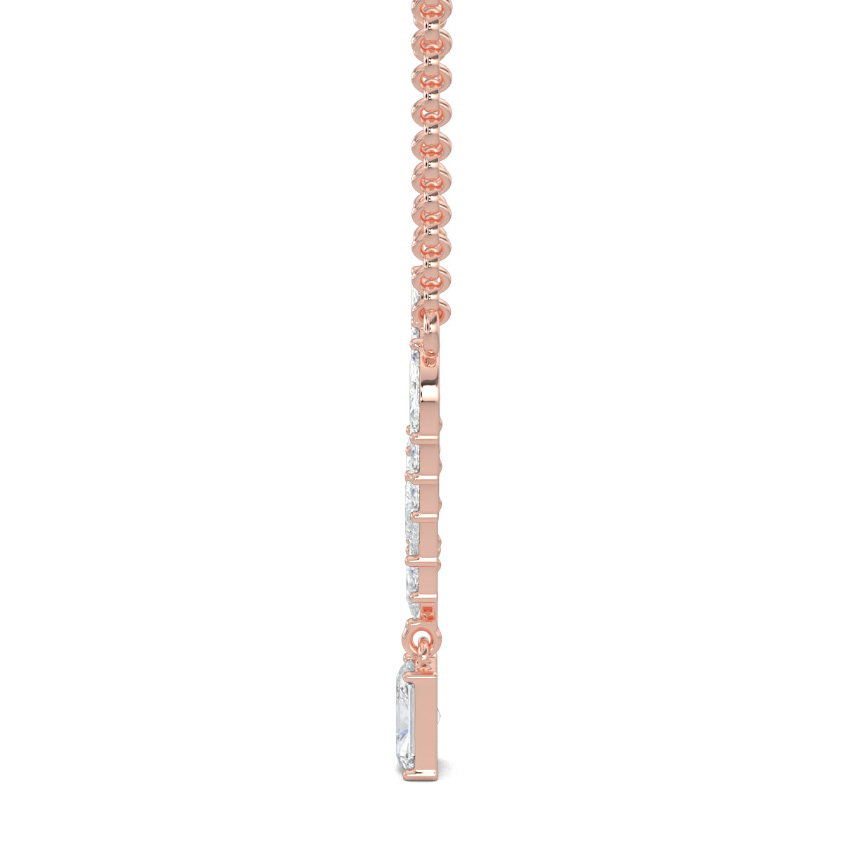 Rose Gold, Diamond Pendants, natural diamond pendant, lab-grown diamond pendant, elegant diamond pendant, mid-length pendant, marquise diamond pendant, pear diamond pendant, radiant-cut diamond pendant, kadi work pendant