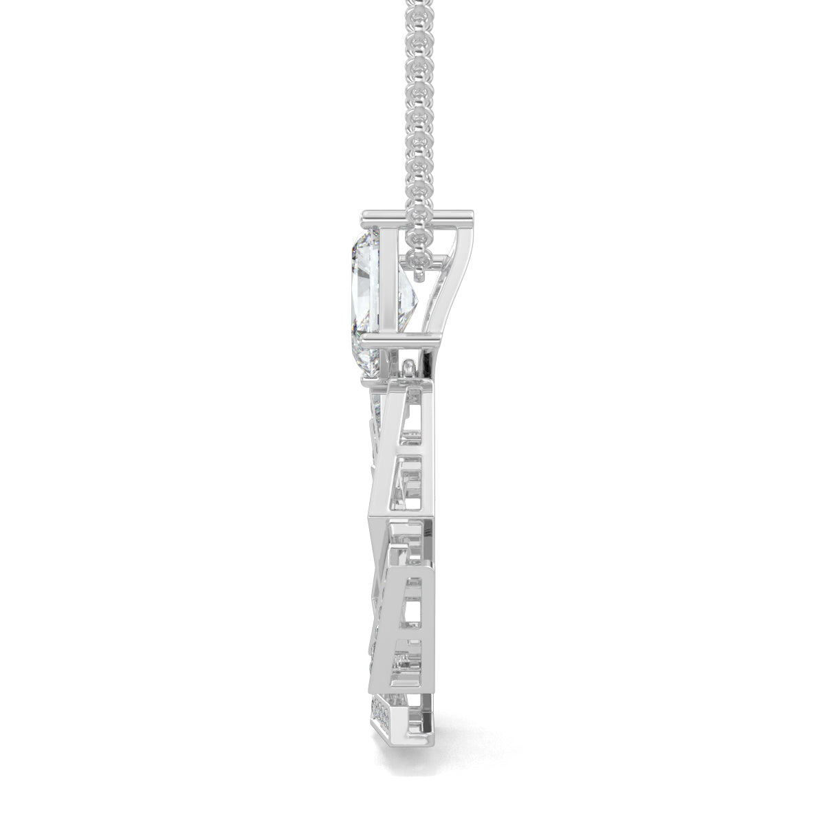 White Gold, Diamond Pendant, Natural Diamonds, Lab-grown Diamonds, Hexagonal Pendant, Casual Jewelry, Radiant Diamond, Fashion Accessories, Elegant Jewelry, Women's Fashion, Statement Jewelry, Everyday Glamour