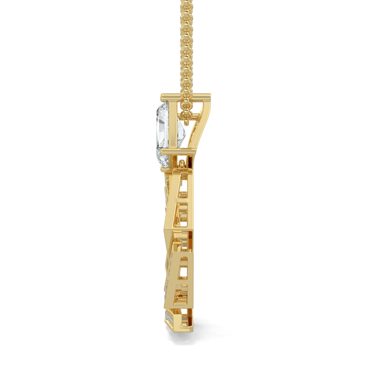 Yellow Gold, Diamond Pendant, Natural Diamonds, Lab-grown Diamonds, Hexagonal Pendant, Casual Jewelry, Radiant Diamond, Fashion Accessories, Elegant Jewelry, Women's Fashion, Statement Jewelry, Everyday Glamour