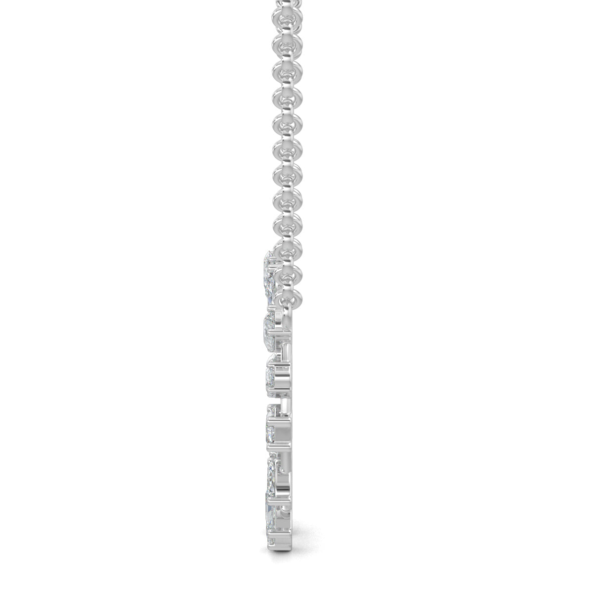 White Gold, Diamond Pendants, Natural diamond pendant, Lab-grown diamond pendant, Gem Fusion Pendant, Baguette diamonds, Pear-cut diamonds, Marquise diamonds, Oval-cut diamonds, Ethical jewelry, Sophisticated pendant.