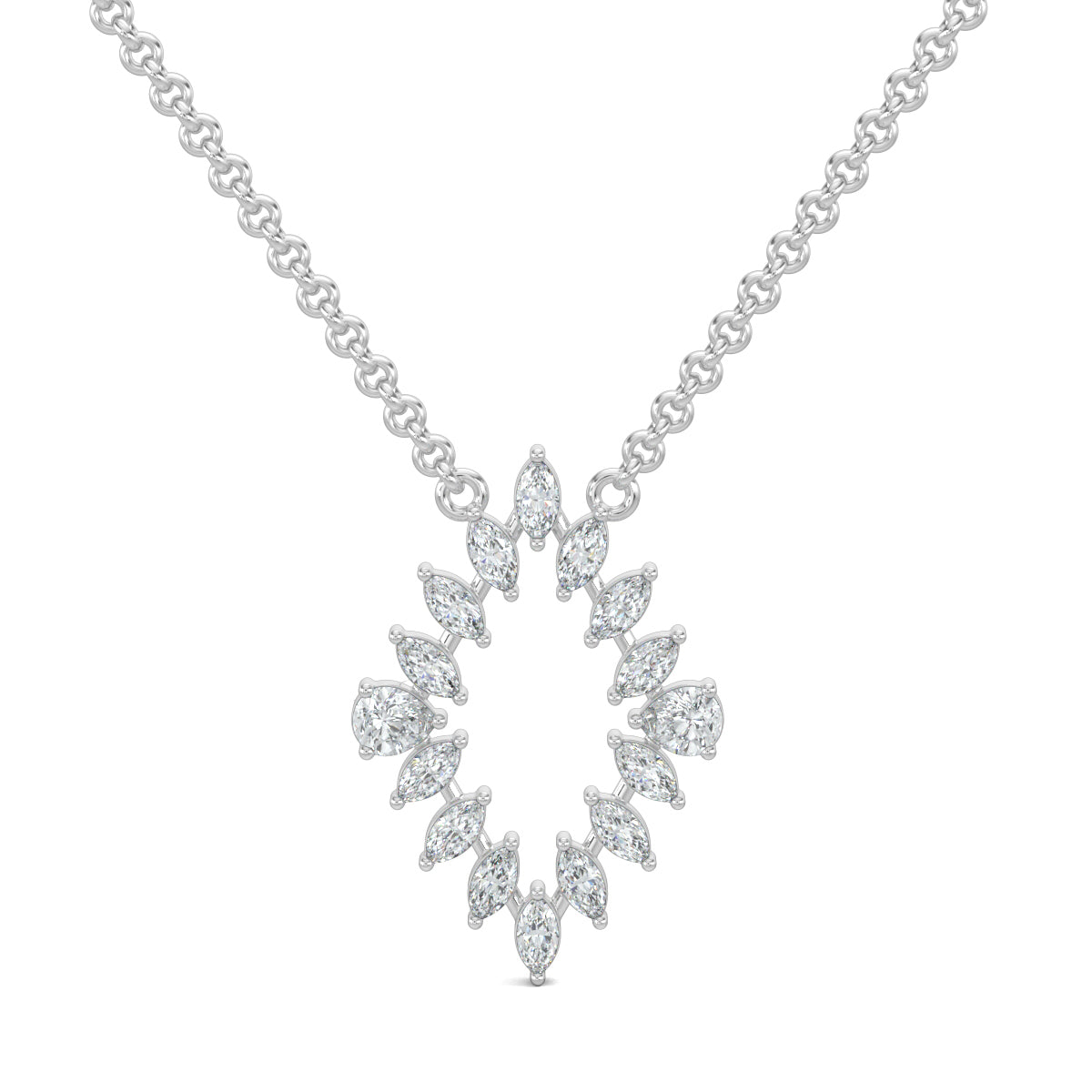 White Gold, Diamond Pendants, Marquise Sparkle Pendant, Diamond Pendant, Natural Diamonds, Lab-grown Diamonds, Casual Pendant, Elegant Jewelry