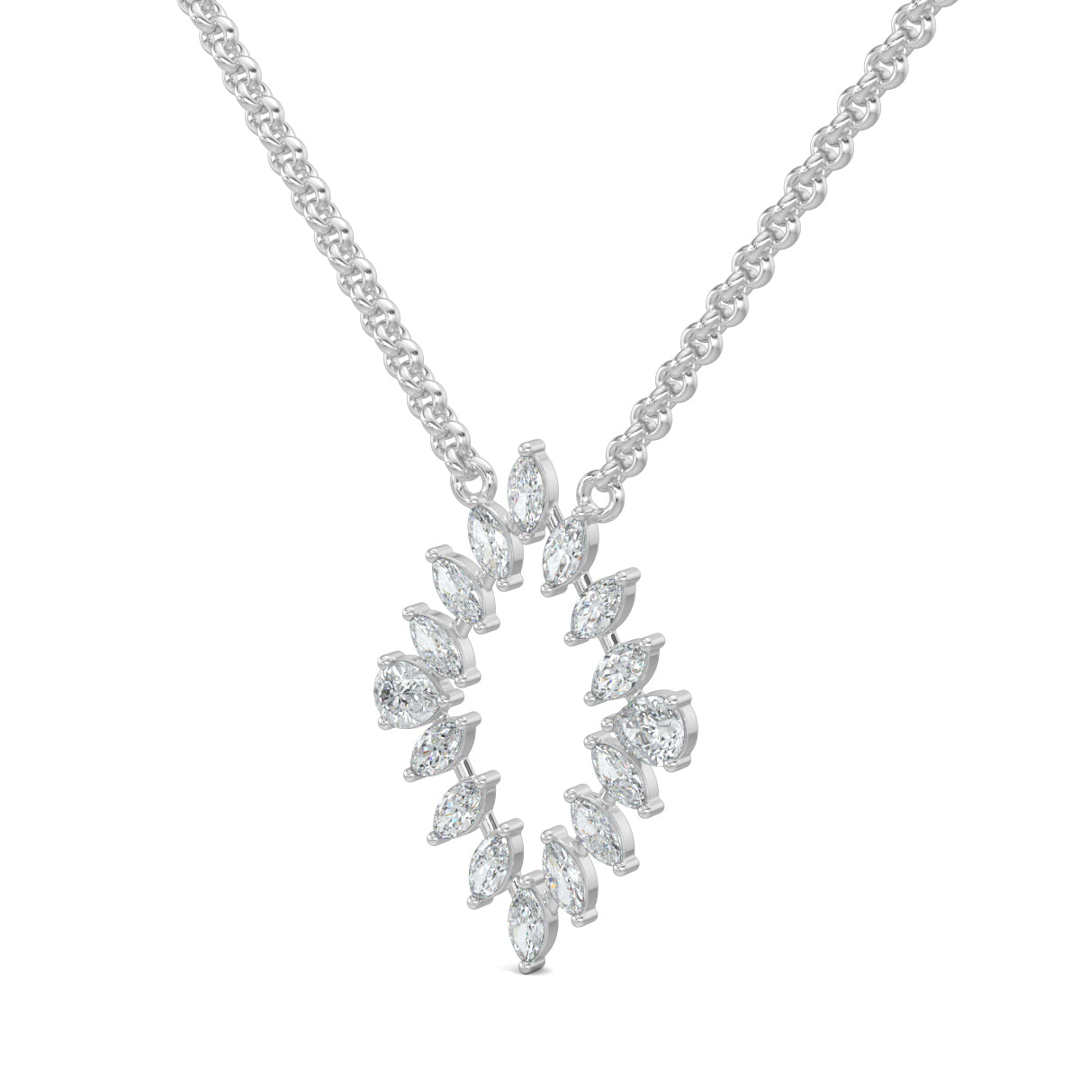 White Gold, Diamond Pendants, Marquise Sparkle Pendant, Diamond Pendant, Natural Diamonds, Lab-grown Diamonds, Casual Pendant, Elegant Jewelry