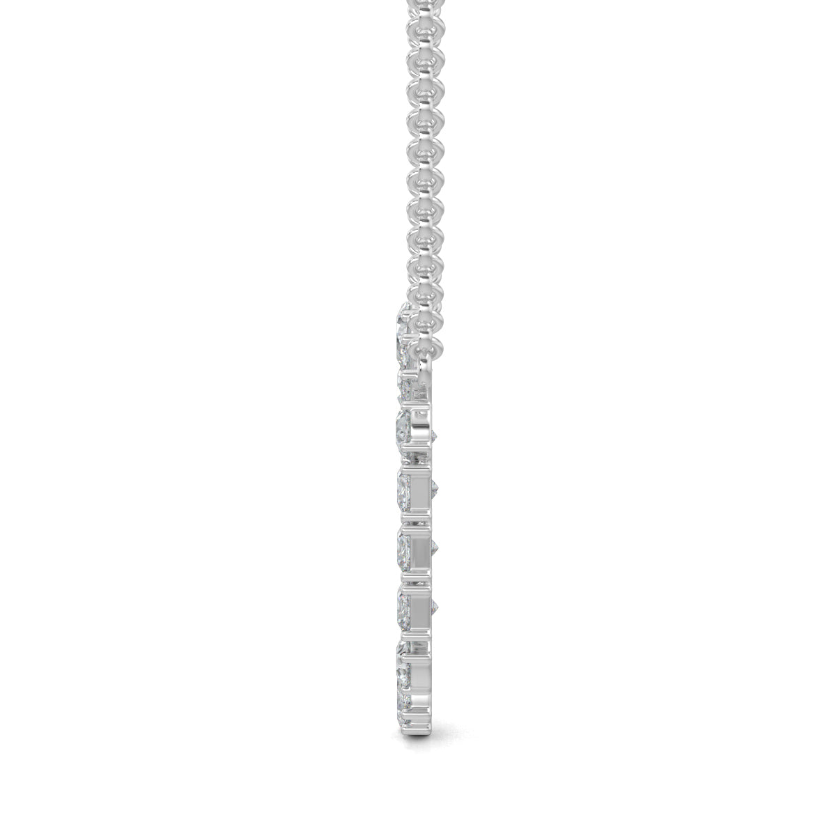 White Gold, Diamond Pendants, Natura diamond pendant, Lab-grown diamond pendant, gilded metal pendant, marquise cut diamonds, pear cut diamonds, princess cut diamonds, opulent jewelry, luxury pendant, timeless elegance.