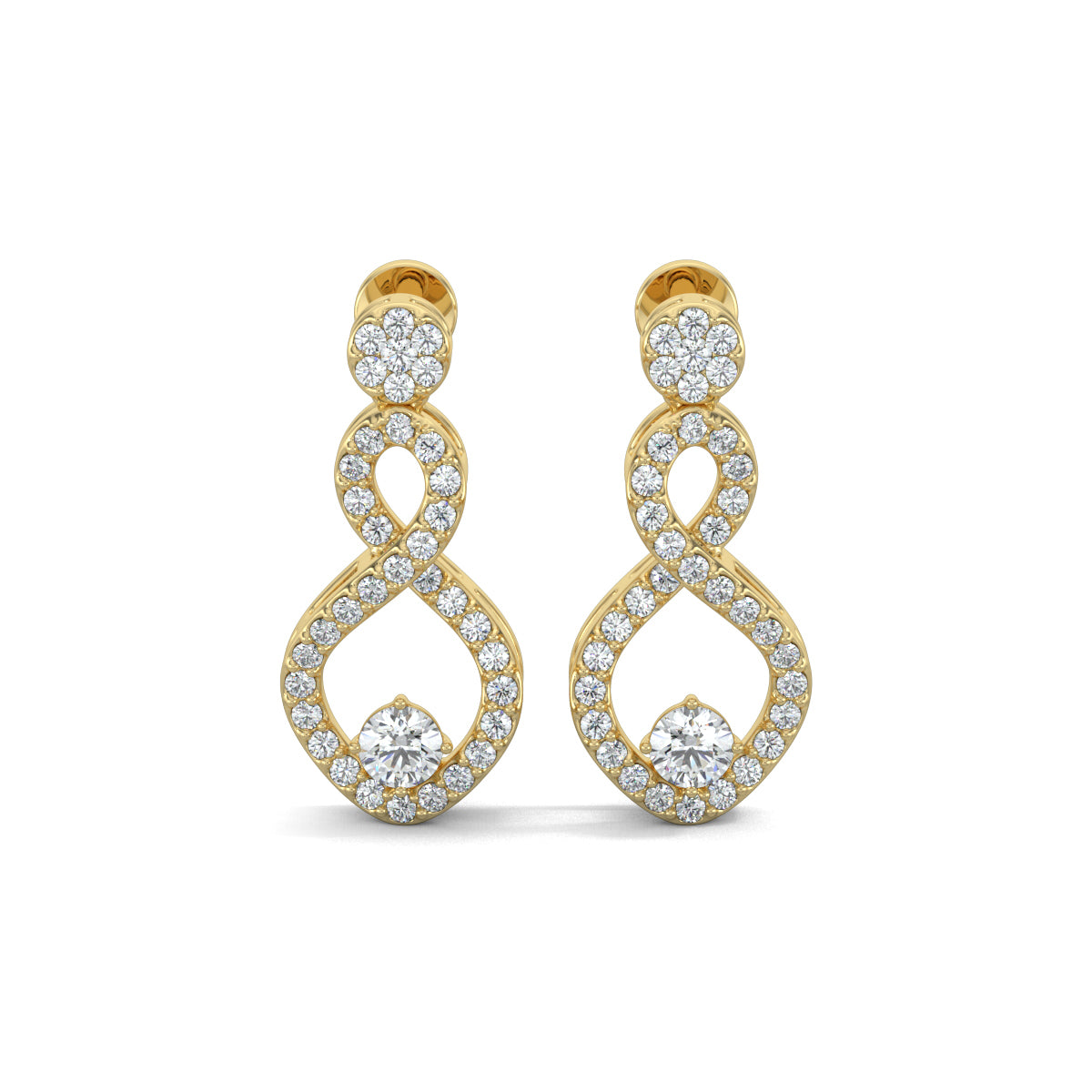 Yellow Gold, Diamond Pendant, Natural Diamonds, Lab-grown Diamonds, Glamorous Twist Pendant Set, Casual Pendant Set, Round Diamonds, Twist and Turn Border, Circle Pendant, Earrings, Luxurious Jewelry