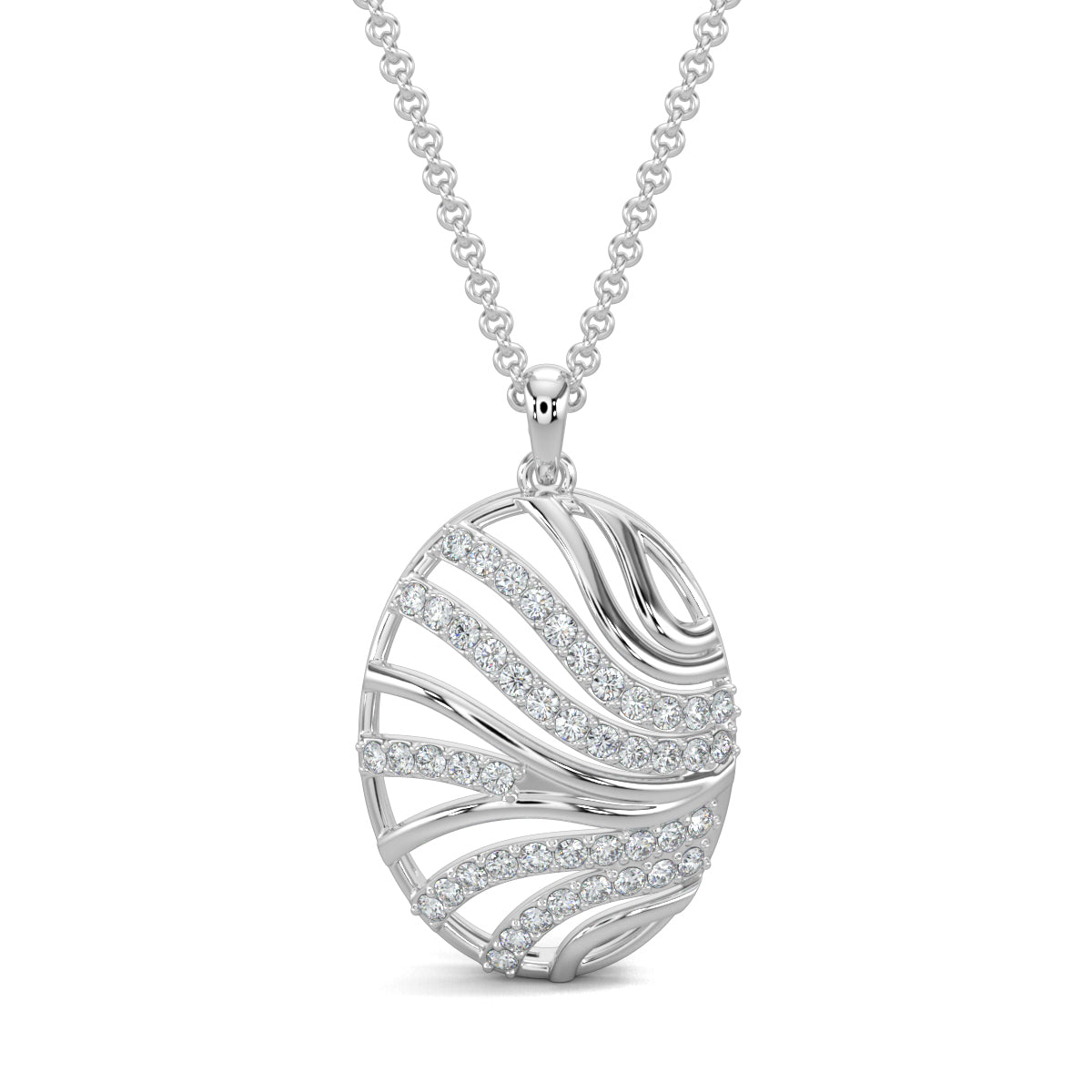 White Gold, Diamond Pendant, Natural Diamonds, Lab-grown Diamonds, Oceanic Charm Pendant Set, Casual Diamond Pendant Set, Oval Pendant and Earrings, Octopus Inspired Design, Metal and Diamond Lines, Everyday Jewelry, Fashion Accessories