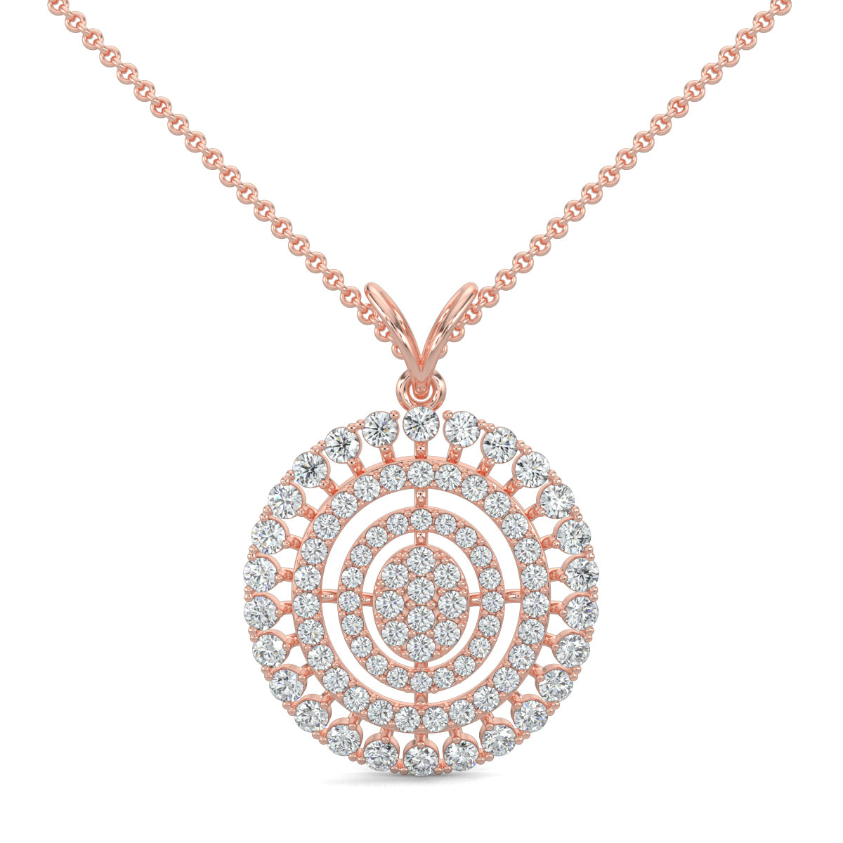 Rose Gold, Diamond Pendant, Natural Diamonds, Lab-grown Diamonds, Oval diamond pendant, Cascading diamond pendant, Sparkling diamond jewelry set, Elegant diamond earrings