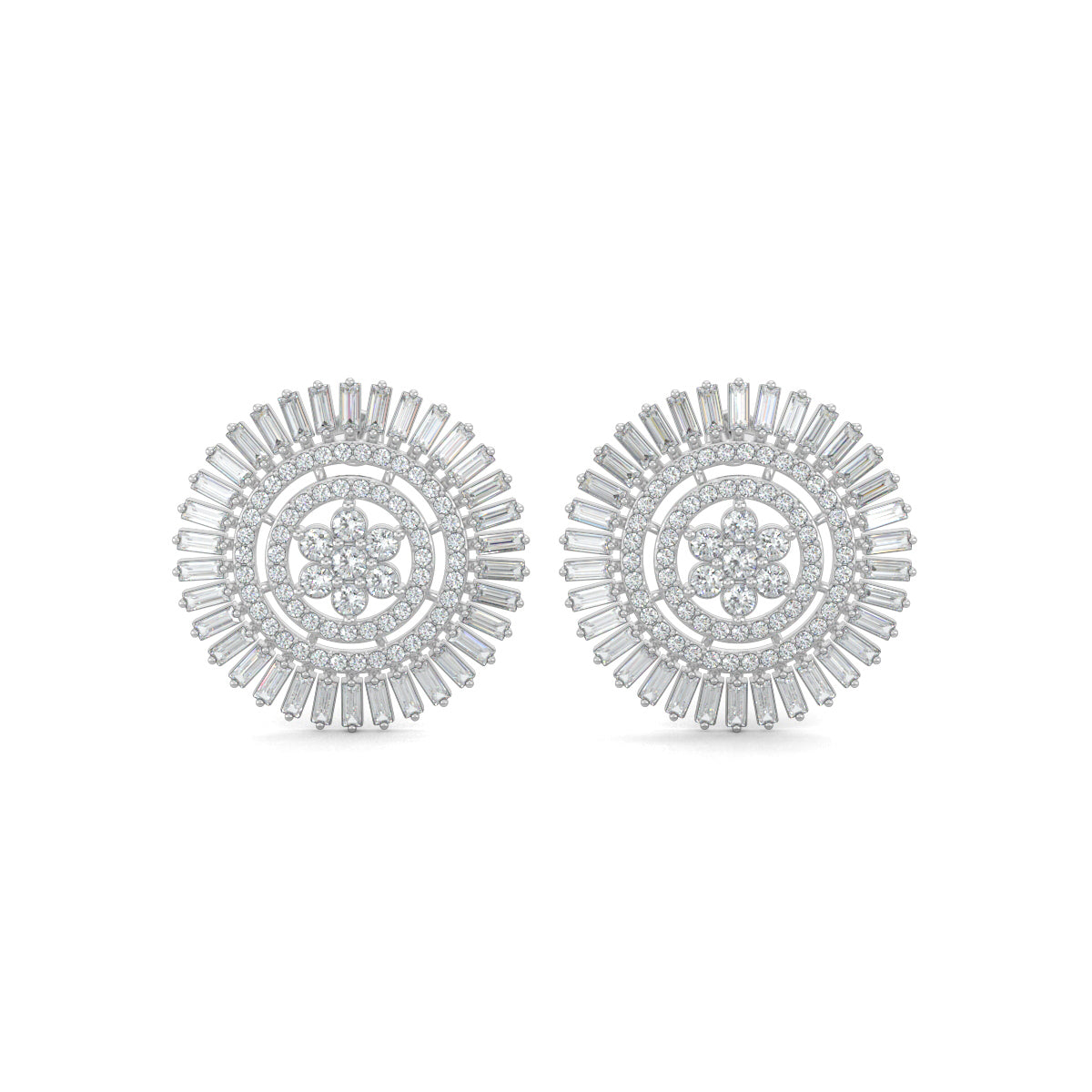 White Gold, Diamond Pendant, Natural Diamonds, Lab-grown Diamonds, Spin Spark pendant set, Casual jewelry set, Round diamond pendant, Baguette pendant, Ground spinner pendant set