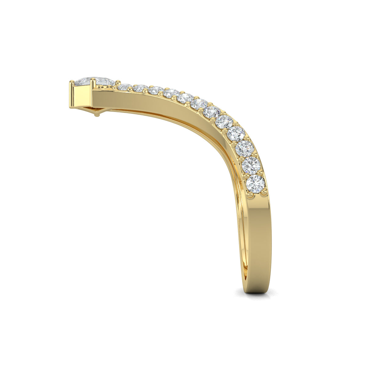 Yellow Gold, Diamond Ring, Radiant Embrace Ring, Natural Diamond Ring, Lab-Grown Diamond Ring, Split Shank Band Ring, V-Shaped Ring, Round Diamond Ring, Princess-Cut Diamond Ring, Elegance, Romance, Contemporary Jewelry
