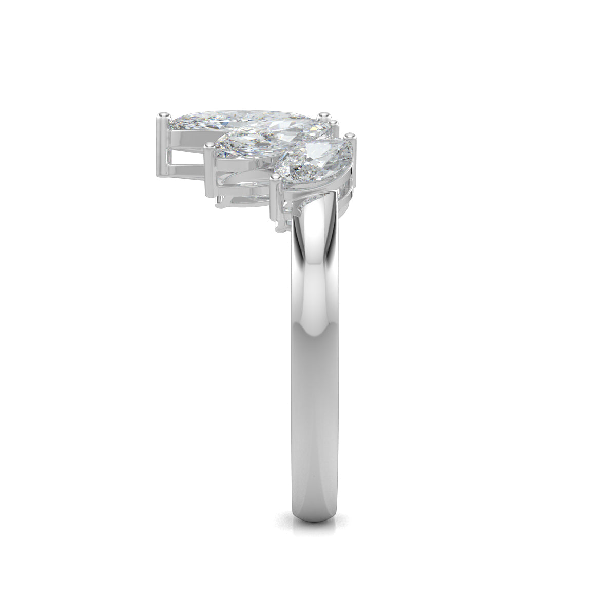 White Gold, Diamond Ring, Stellar Marquise Cluster Ring, Natural Diamonds, Lab-Grown Diamonds, Everyday Diamond Ring, Classic Diamond Band, Marquise Cut Diamond Ring, Celestial Cluster Diamond Ring
