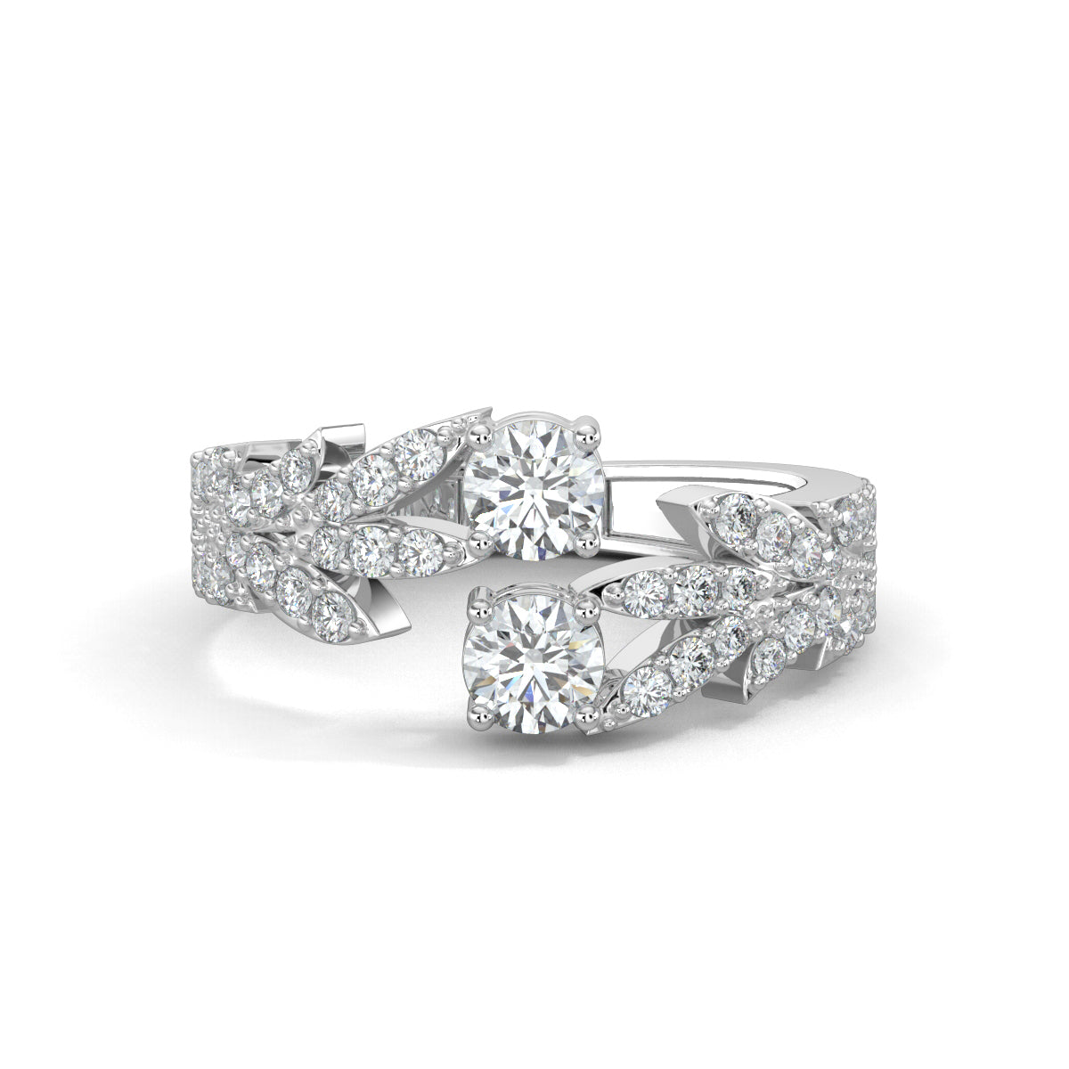 White Gold, Diamond Ring, Split shank diamond ring, everyday diamond ring, natural diamond ring, lab-grown diamond ring, claw design diamond ring, round diamond ring, modern diamond ring