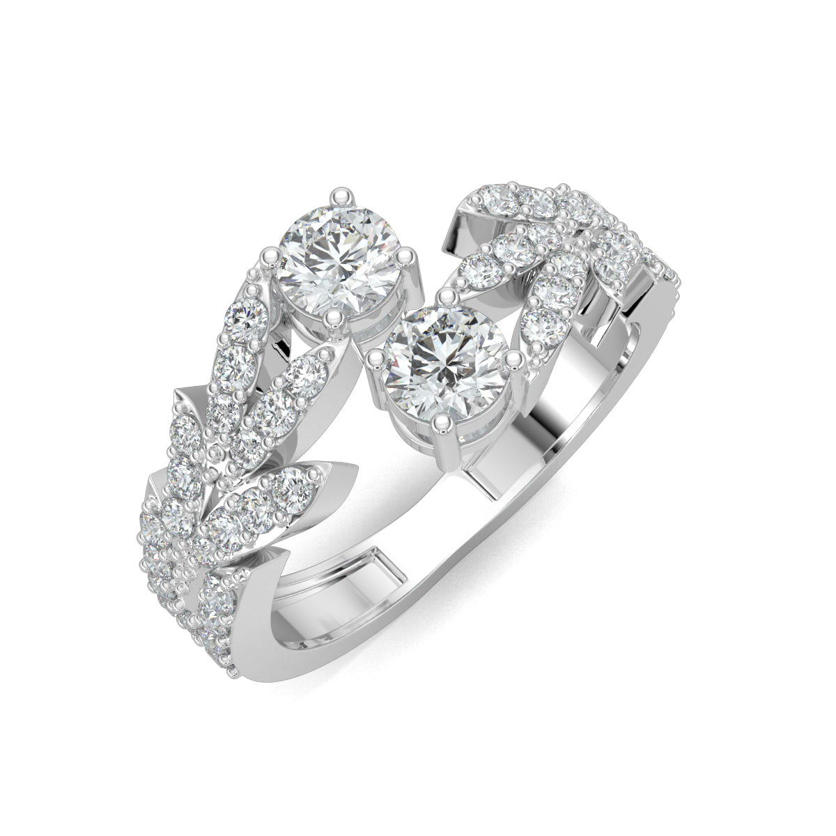 White Gold, Diamond Ring, Split shank diamond ring, everyday diamond ring, natural diamond ring, lab-grown diamond ring, claw design diamond ring, round diamond ring, modern diamond ring