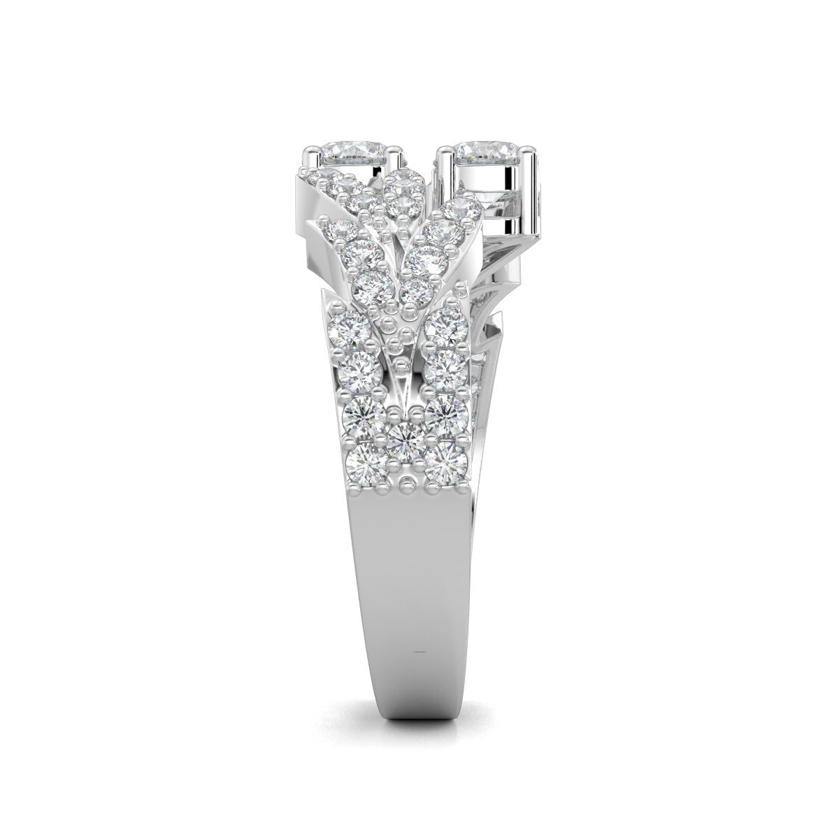 White Gold, Diamond Ring, Split shank diamond ring, everyday diamond ring, natural diamond ring, lab-grown diamond ring, claw design diamond ring, round diamond ring, modern diamond ring