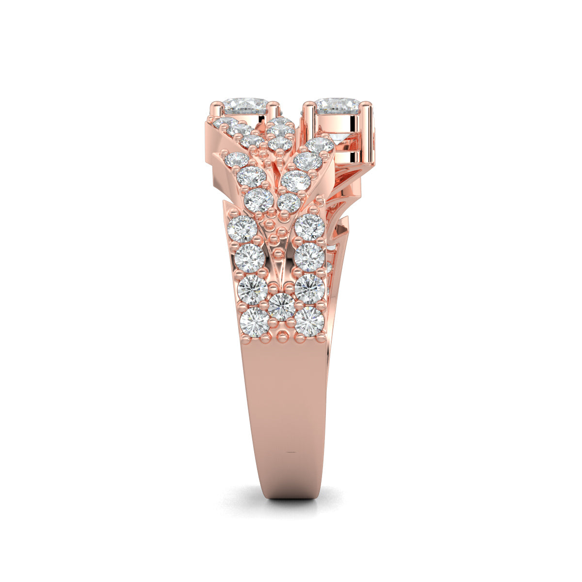 Rose Gold, Diamond Ring, Split shank diamond ring, everyday diamond ring, natural diamond ring, lab-grown diamond ring, claw design diamond ring, round diamond ring, modern diamond ring