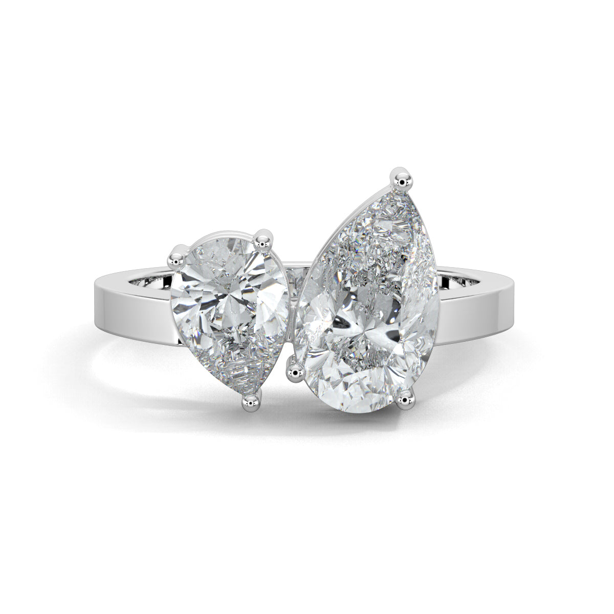 White Gold, Diamond Ring, natural diamond rings, lab-grown diamond rings, pear diamond rings, everyday rings, sustainable diamond jewelry, classic diamond bands