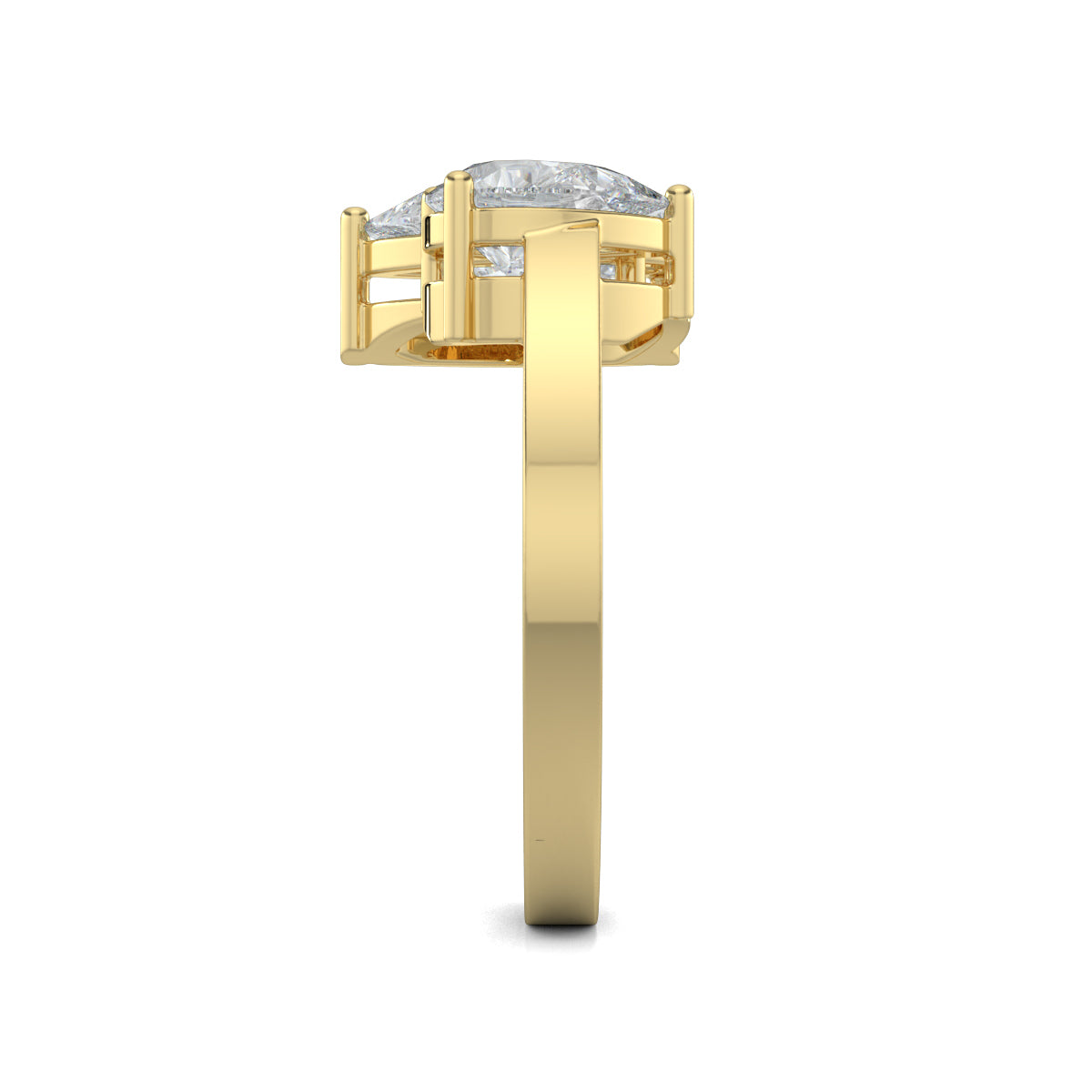 Yellow Gold, Diamond Ring, natural diamond rings, lab-grown diamond rings, pear diamond rings, everyday rings, sustainable diamond jewelry, classic diamond bands