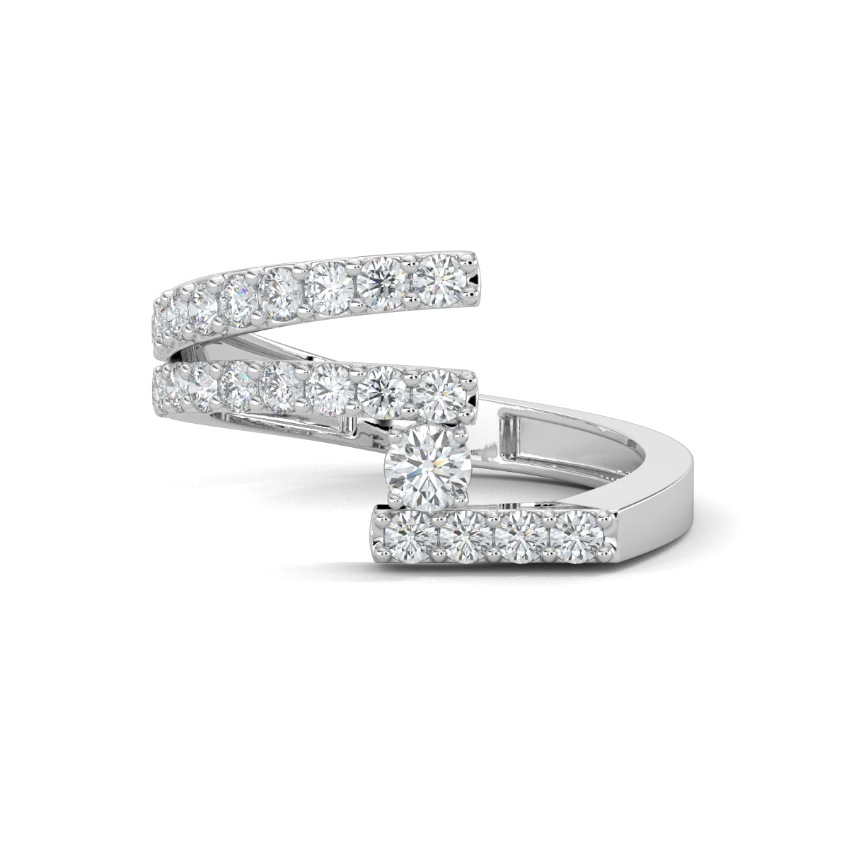 White Gold, Diamond Ring, Sway Split Shank Diamond Ring, Natural Diamond Jewelry, Lab-Grown Diamond Jewelry, Everyday Diamond Ring, Round Diamond Band, Modern Luxury Ring
