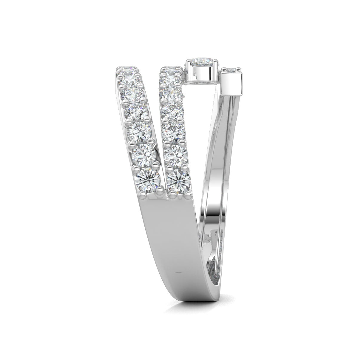 White Gold, Diamond Ring, Sway Split Shank Diamond Ring, Natural Diamond Jewelry, Lab-Grown Diamond Jewelry, Everyday Diamond Ring, Round Diamond Band, Modern Luxury Ring