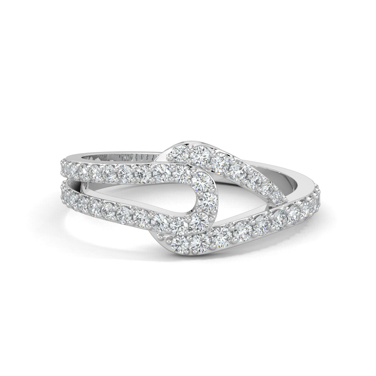 White Gold, Diamond Ring, Natural diamond ring, Lab-grown diamond ring, Gem Grove Ring, split shank diamond ring, sustainable diamond jewelry, eco-friendly ring, everyday diamond ring