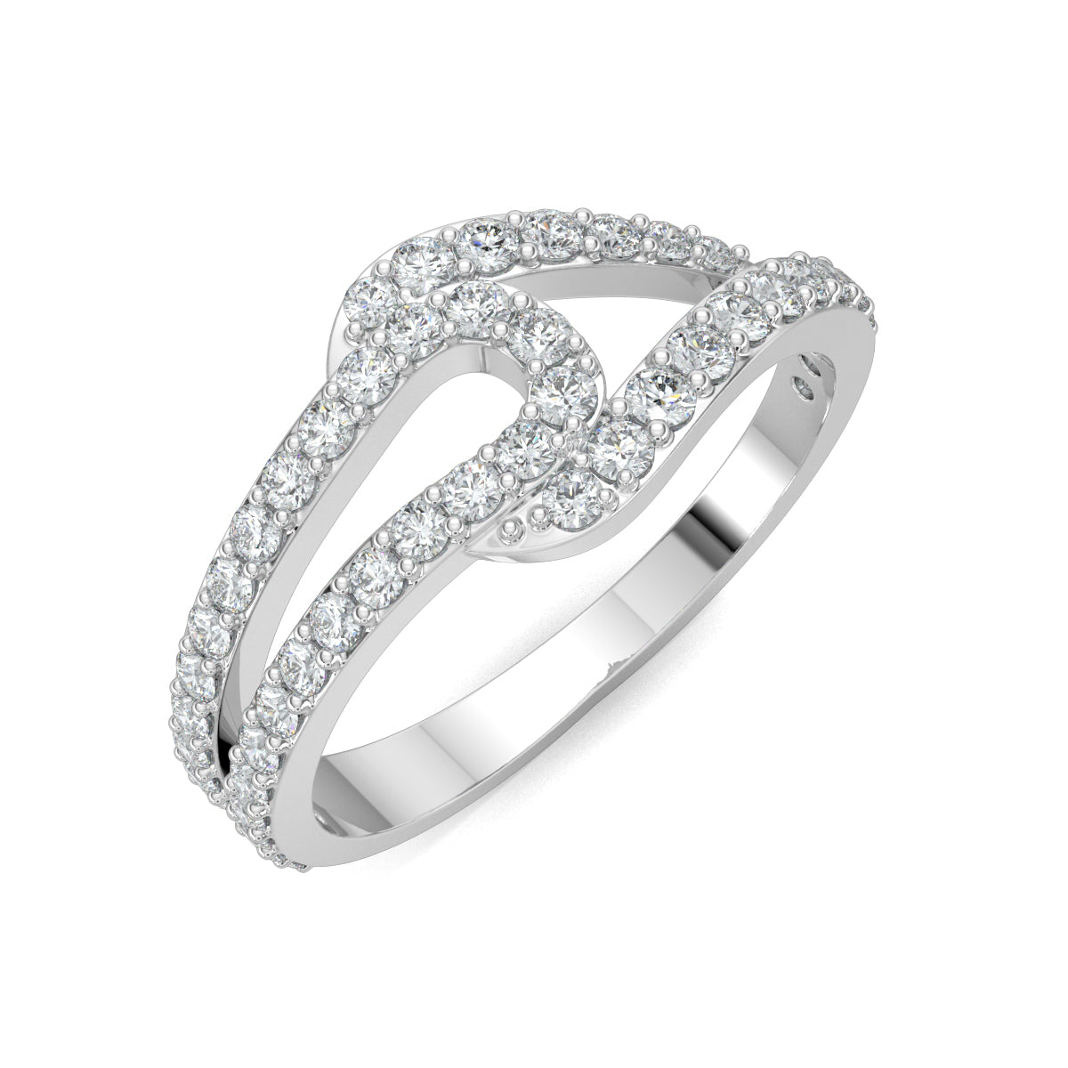White Gold, Diamond Ring, Natural diamond ring, Lab-grown diamond ring, Gem Grove Ring, split shank diamond ring, sustainable diamond jewelry, eco-friendly ring, everyday diamond ring