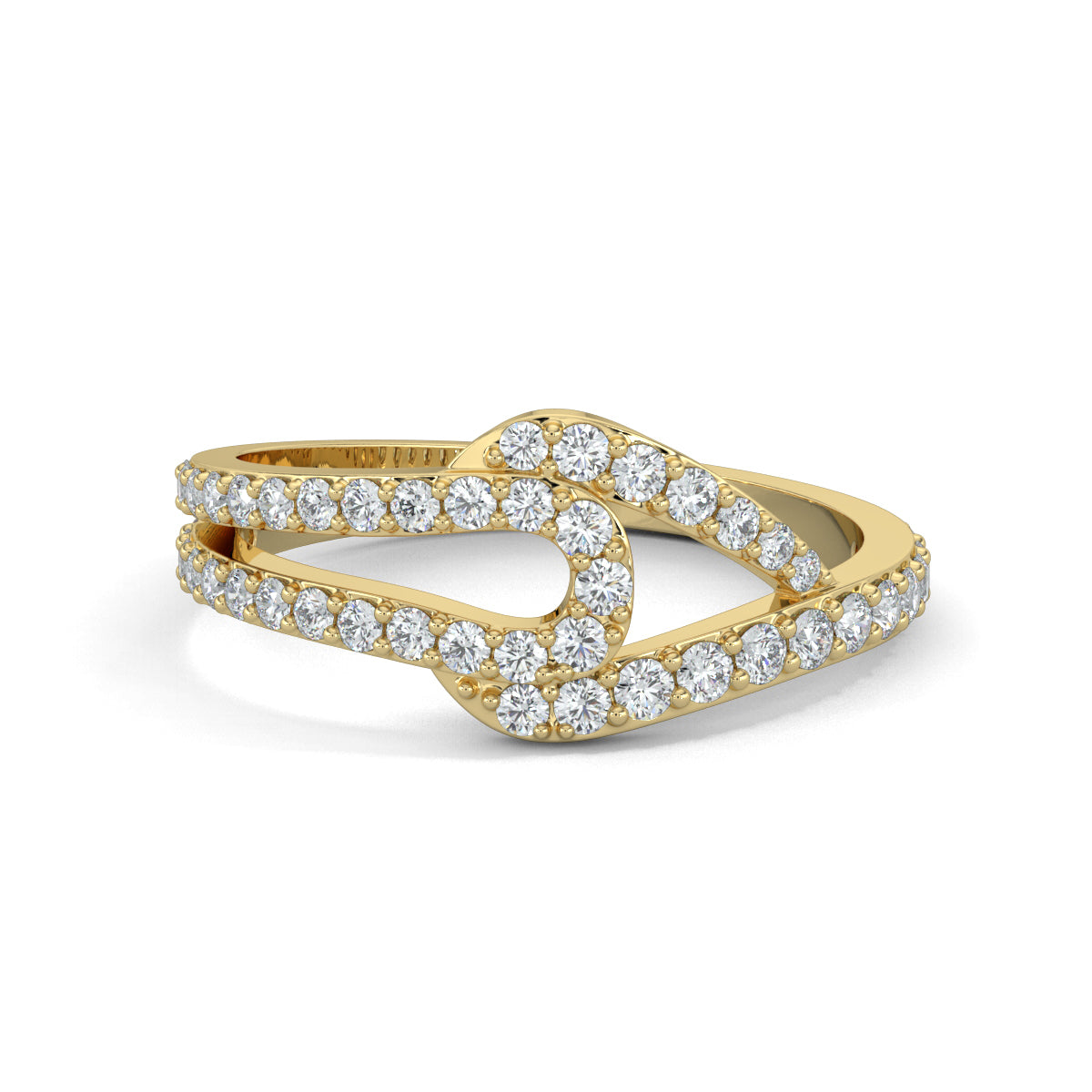 Yellow Gold, Diamond Ring, Natural diamond ring, Lab-grown diamond ring, Gem Grove Ring, split shank diamond ring, sustainable diamond jewelry, eco-friendly ring, everyday diamond ring