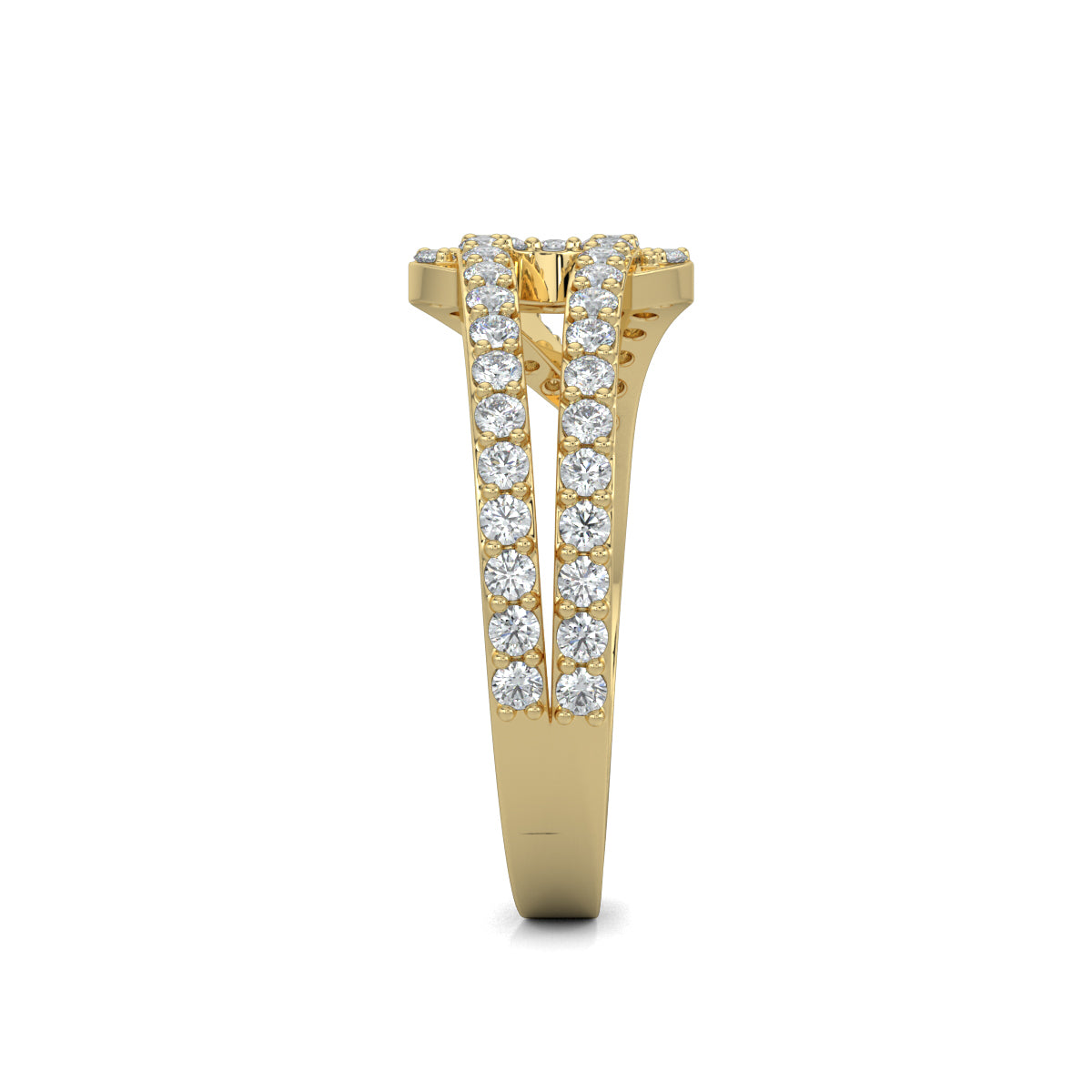 Yellow Gold, Diamond Ring, Natural diamond ring, Lab-grown diamond ring, Gem Grove Ring, split shank diamond ring, sustainable diamond jewelry, eco-friendly ring, everyday diamond ring