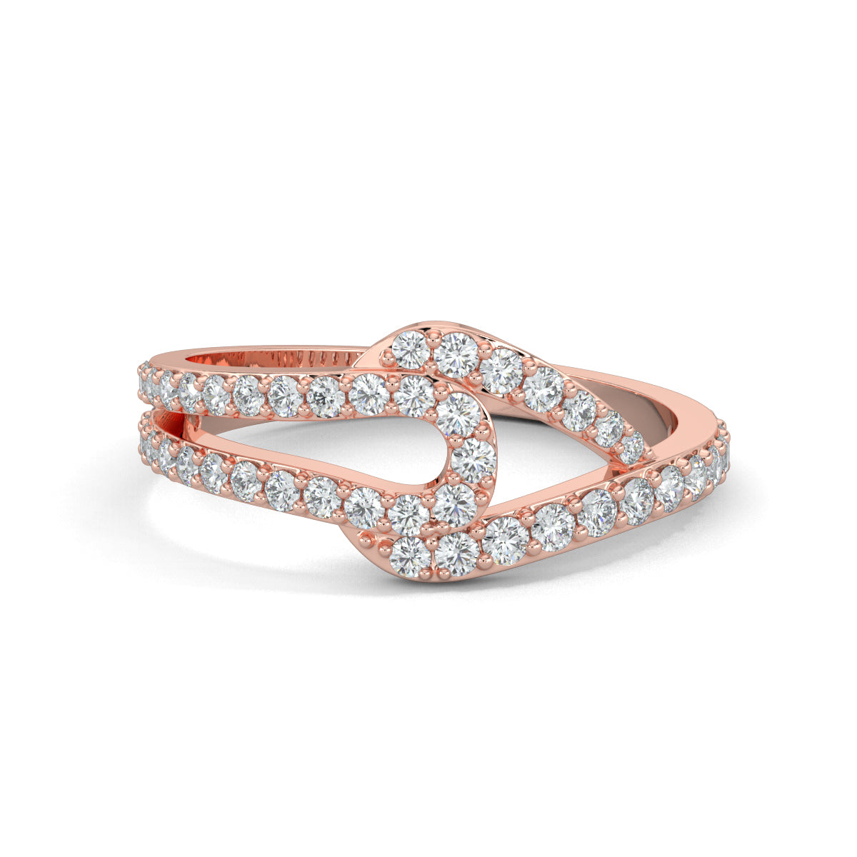 Rose Gold, Diamond Ring, Natural diamond ring, Lab-grown diamond ring, Gem Grove Ring, split shank diamond ring, sustainable diamond jewelry, eco-friendly ring, everyday diamond ring