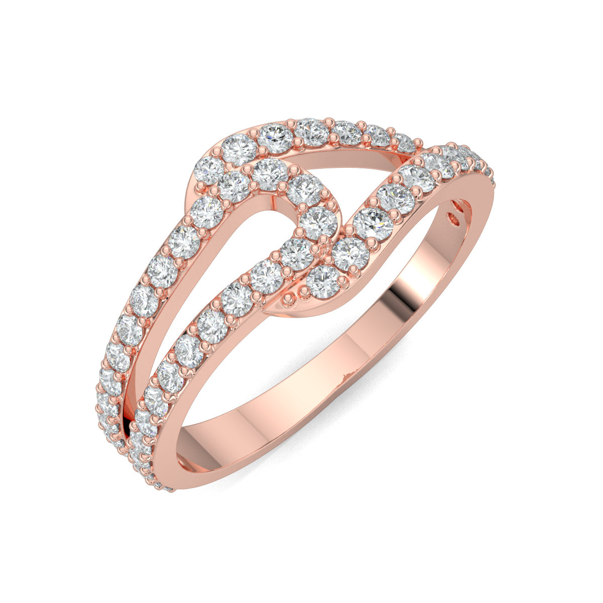 Rose Gold, Diamond Ring, Natural diamond ring, Lab-grown diamond ring, Gem Grove Ring, split shank diamond ring, sustainable diamond jewelry, eco-friendly ring, everyday diamond ring