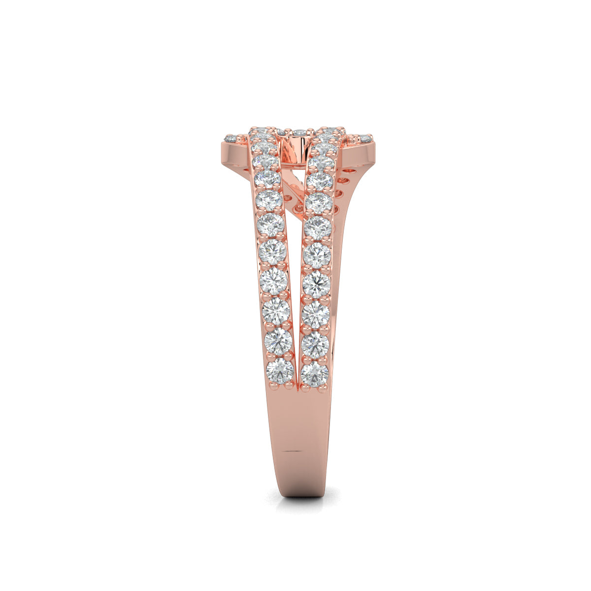 Rose Gold, Diamond Ring, Natural diamond ring, Lab-grown diamond ring, Gem Grove Ring, split shank diamond ring, sustainable diamond jewelry, eco-friendly ring, everyday diamond ring