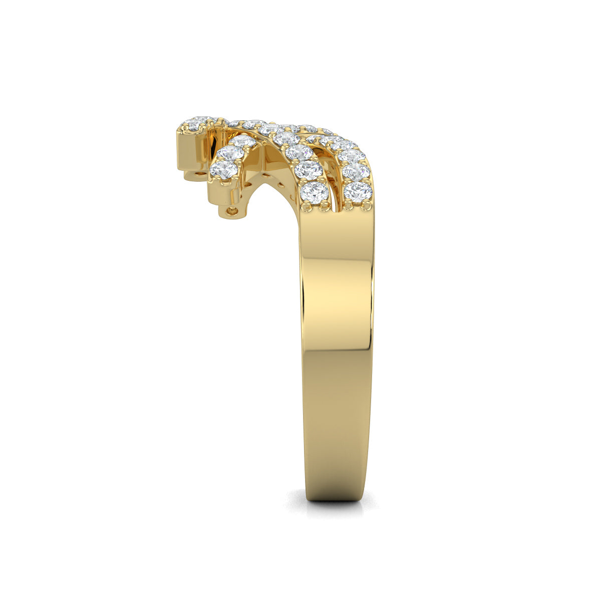 Yellow Gold, Diamond Ring, Diamond ring, Bella Crown Diamond Ring, Italian design ring, Everyday diamond ring, Natural diamond ring, Lab-grown diamond ring, Split shank diamond ring, Crown-inspired ring, Diamond-studded ring