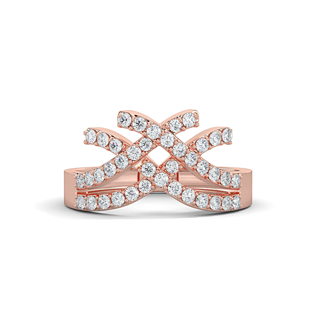 Rose Gold, Diamond Ring, Diamond ring, Bella Crown Diamond Ring, Italian design ring, Everyday diamond ring, Natural diamond ring, Lab-grown diamond ring, Split shank diamond ring, Crown-inspired ring, Diamond-studded ring
