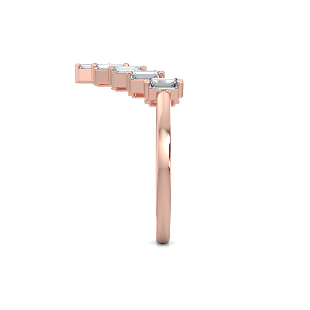 Rose Gold, Diamond Ring, Natural diamond ring, Lab-grown diamond ring, Sovereign crown ring, Regal diamond jewelry, Baguette diamond ring, Everyday luxury ring, Sustainable diamond band, Classic elegance ring, Eco-friendly diamond jewelry