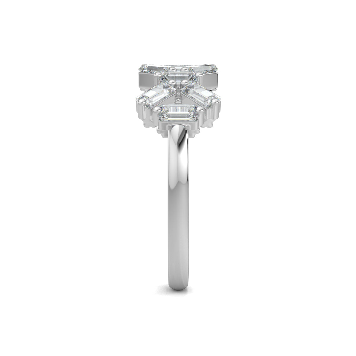 White Gold, Diamond Ring, Natural diamond ring, Lab-grown diamond ring, baguette diamond ring, everyday diamond ring, classic band diamond ring, elegant diamond ring, timeless diamond jewelry.