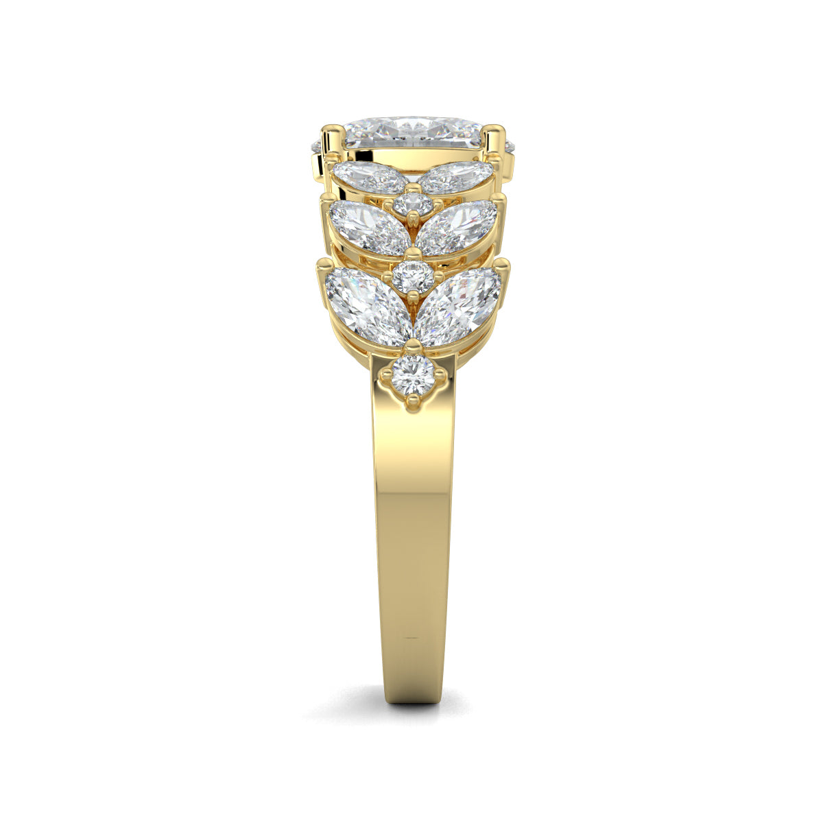 Yellow Gold, Diamond Ring, Galactic Charm Solitaire Ring, Natural Diamonds, Lab-Grown Diamonds, Celestial Jewelry, Oval Cut Diamond, Marquise Cut Diamonds, Classic Band Ring