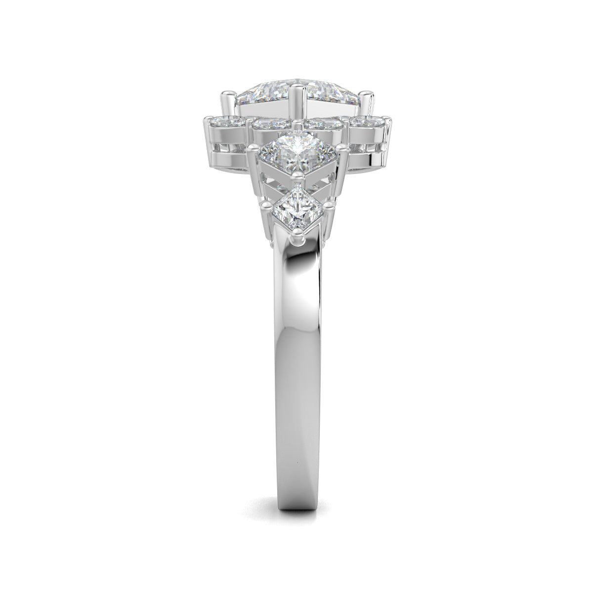 White Gold, Diamond Ring, Aurora Dream Solitaire Ring, natural diamonds, lab-grown diamonds, diamond ring, solitaire ring, princess diamond, marquise diamond, engagement ring, wedding ring, fine jewelry