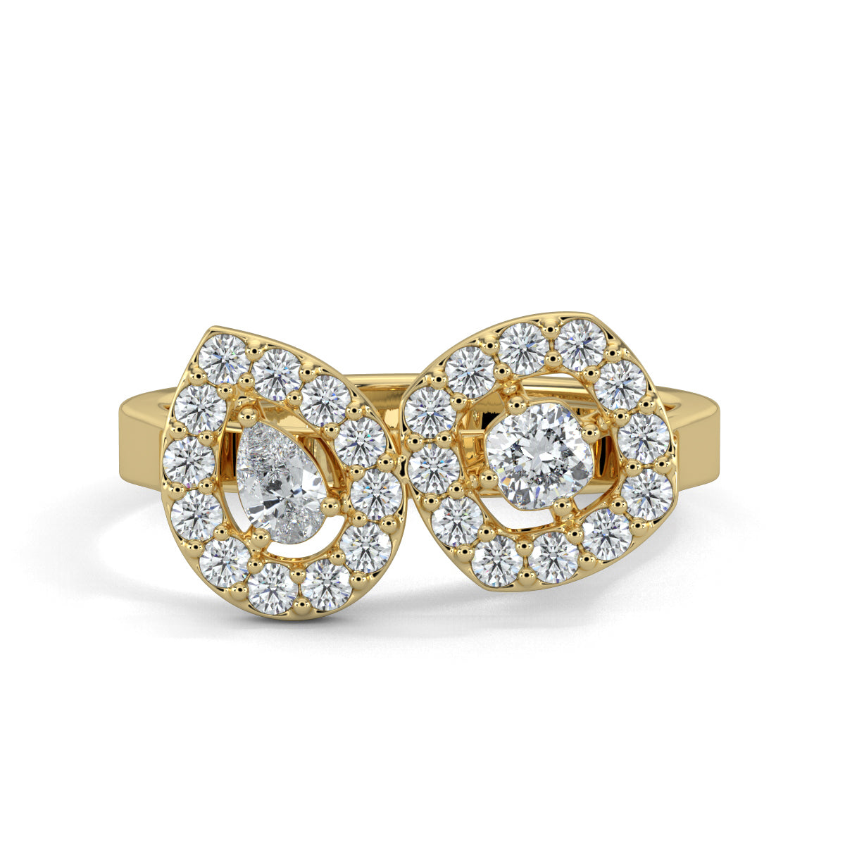 Yellow Gold, Diamond Ring, Eclat Halo solitaire ring, natural diamonds, lab-grown diamonds, diamond halo setting, solitaire diamond, elegant jewelry, engagement ring, luxury ring