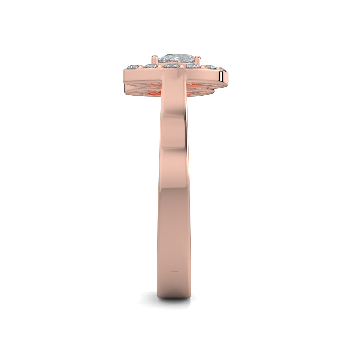 Rose Gold, Diamond Ring, Eclat Halo solitaire ring, natural diamonds, lab-grown diamonds, diamond halo setting, solitaire diamond, elegant jewelry, engagement ring, luxury ring