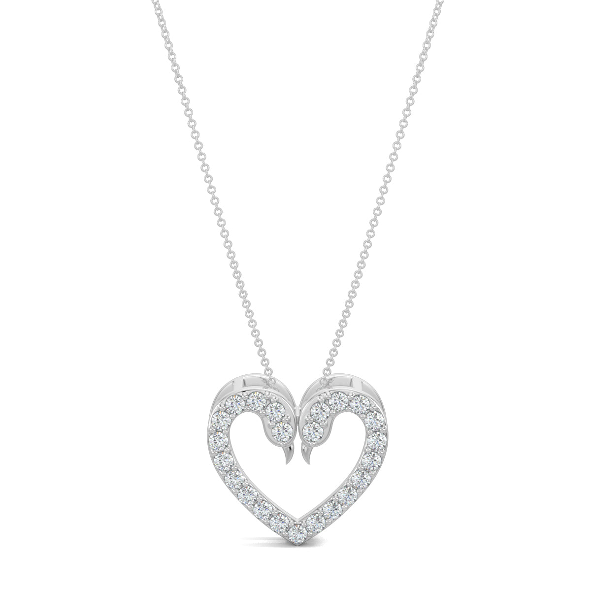 White Gold, Diamond Pendants, natural diamond pendant, lab-grown diamond pendant, Lovebird Diamond Pendant, Forever Yours Collection, Heart Pendant, Casual Pendant, Swan Shape, Diamond Jewelry