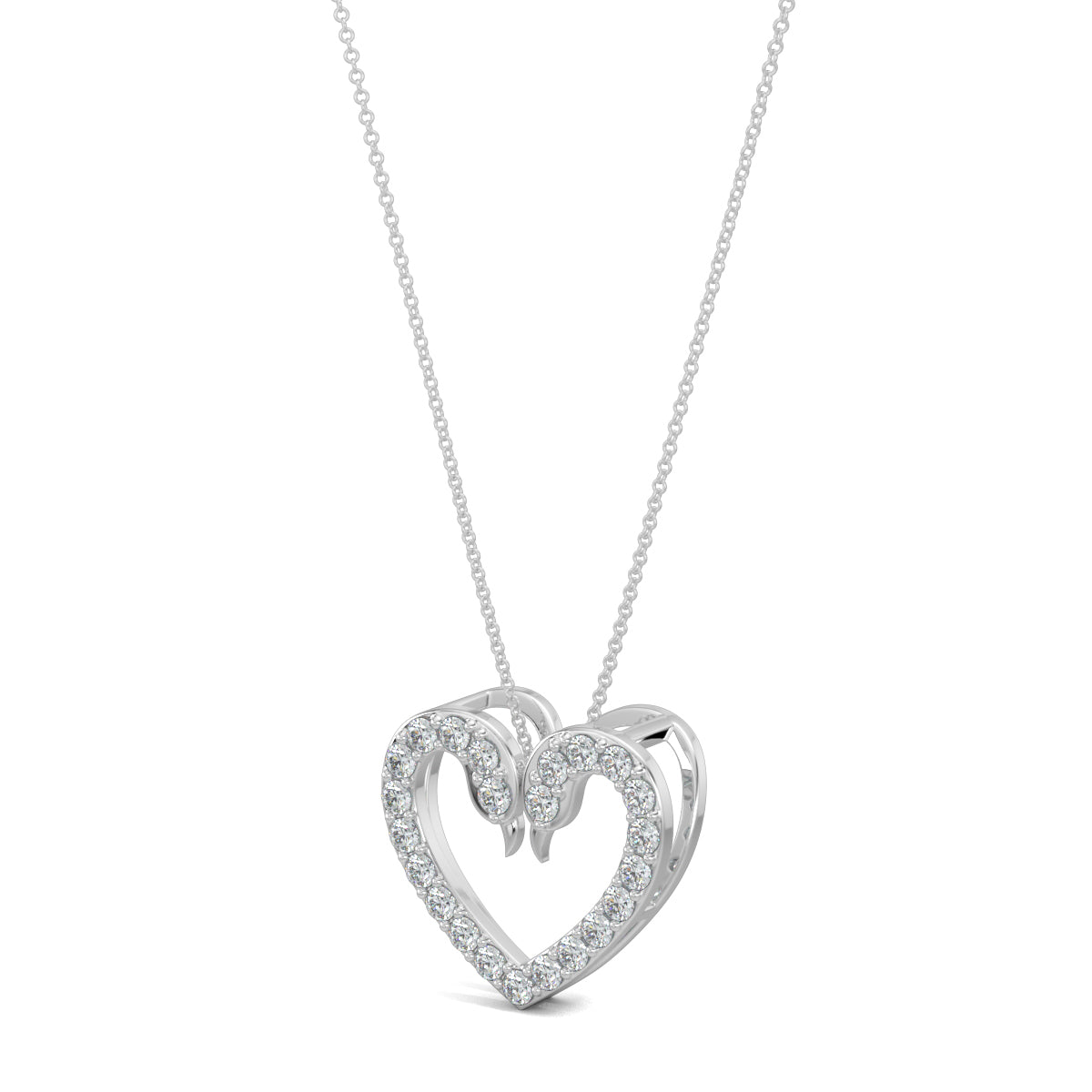 White Gold, Diamond Pendants, natural diamond pendant, lab-grown diamond pendant, Lovebird Diamond Pendant, Forever Yours Collection, Heart Pendant, Casual Pendant, Swan Shape, Diamond Jewelry
