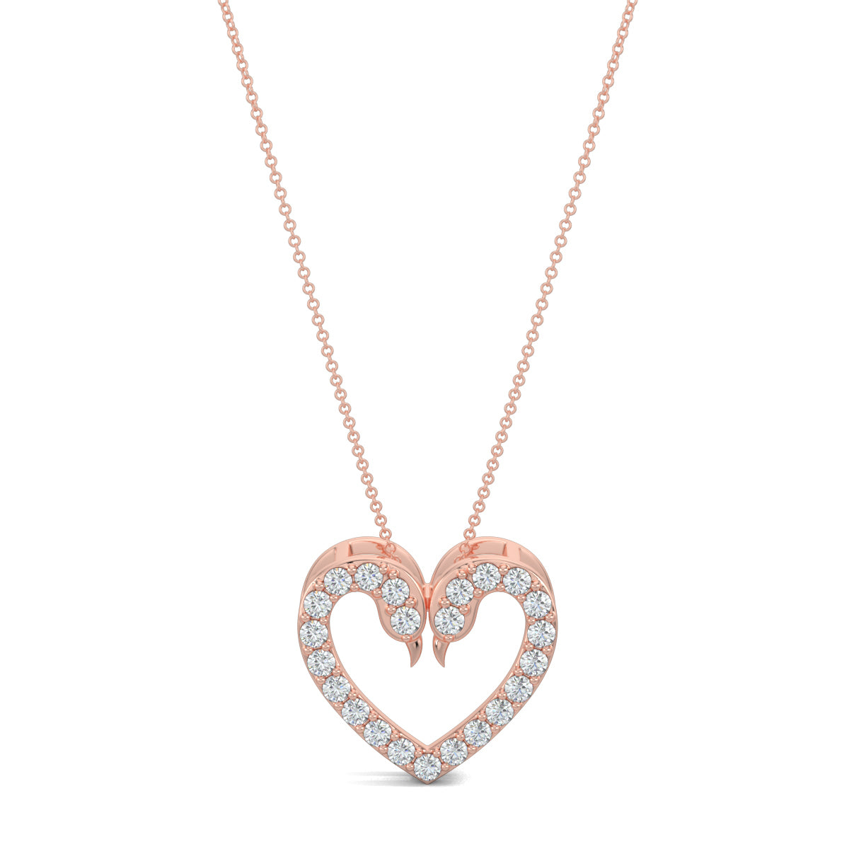 Rose Gold, Diamond Pendants, natural diamond pendant, lab-grown diamond pendant, Lovebird Diamond Pendant, Forever Yours Collection, Heart Pendant, Casual Pendant, Swan Shape, Diamond Jewelry