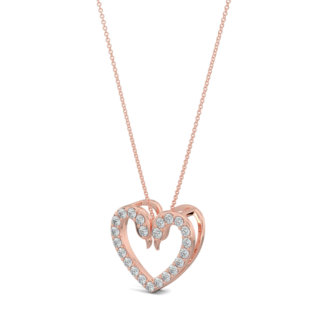 Rose Gold, Diamond Pendants, natural diamond pendant, lab-grown diamond pendant, Lovebird Diamond Pendant, Forever Yours Collection, Heart Pendant, Casual Pendant, Swan Shape, Diamond Jewelry