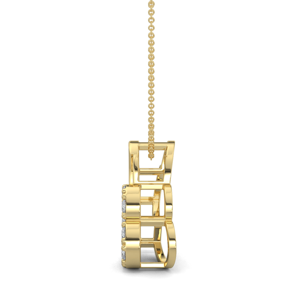 Yellow Gold, Diamond Pendants, natural diamond pendant, lab-grown diamond pendant, elegant diamond pendant, mid-length pendant, marquise diamond pendant, pear diamond pendant, radiant-cut diamond pendant, kadi work pendant