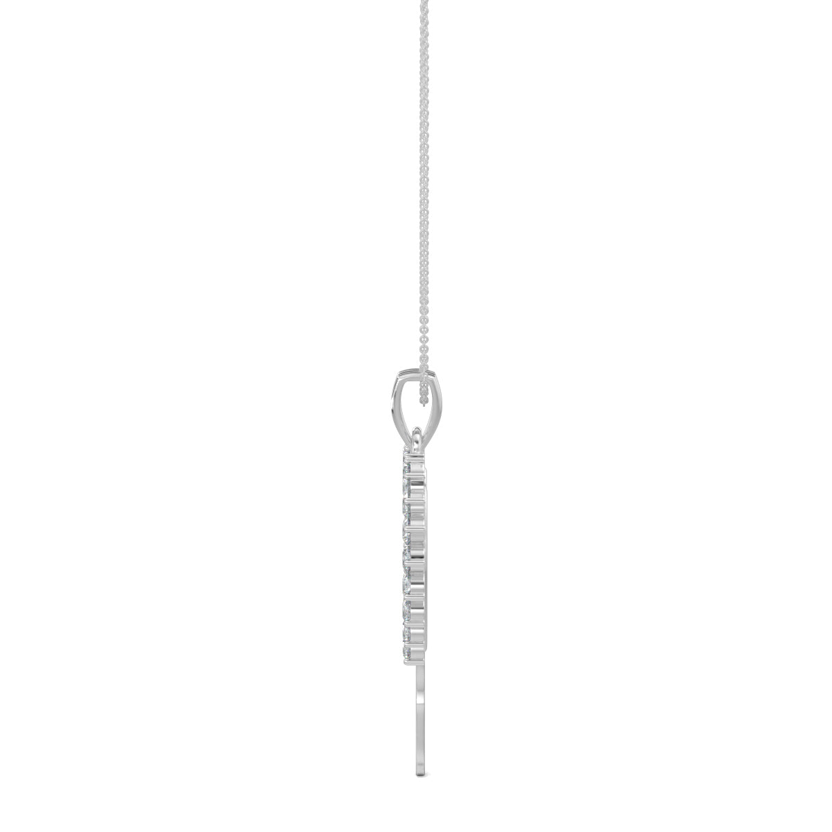 White Gold, Diamond Pendants, natural diamond pendant, lab-grown diamond pendant, Couple Bliss collection, Half heart pendant, Casual diamond necklace, Boy and girl pendant, Round diamond border pendant