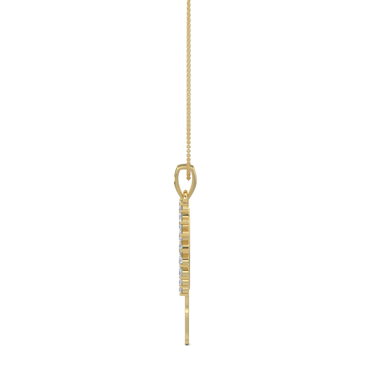 Yellow Gold, Diamond Pendants, natural diamond pendant, lab-grown diamond pendant, Couple Bliss collection, Half heart pendant, Casual diamond necklace, Boy and girl pendant, Round diamond border pendant