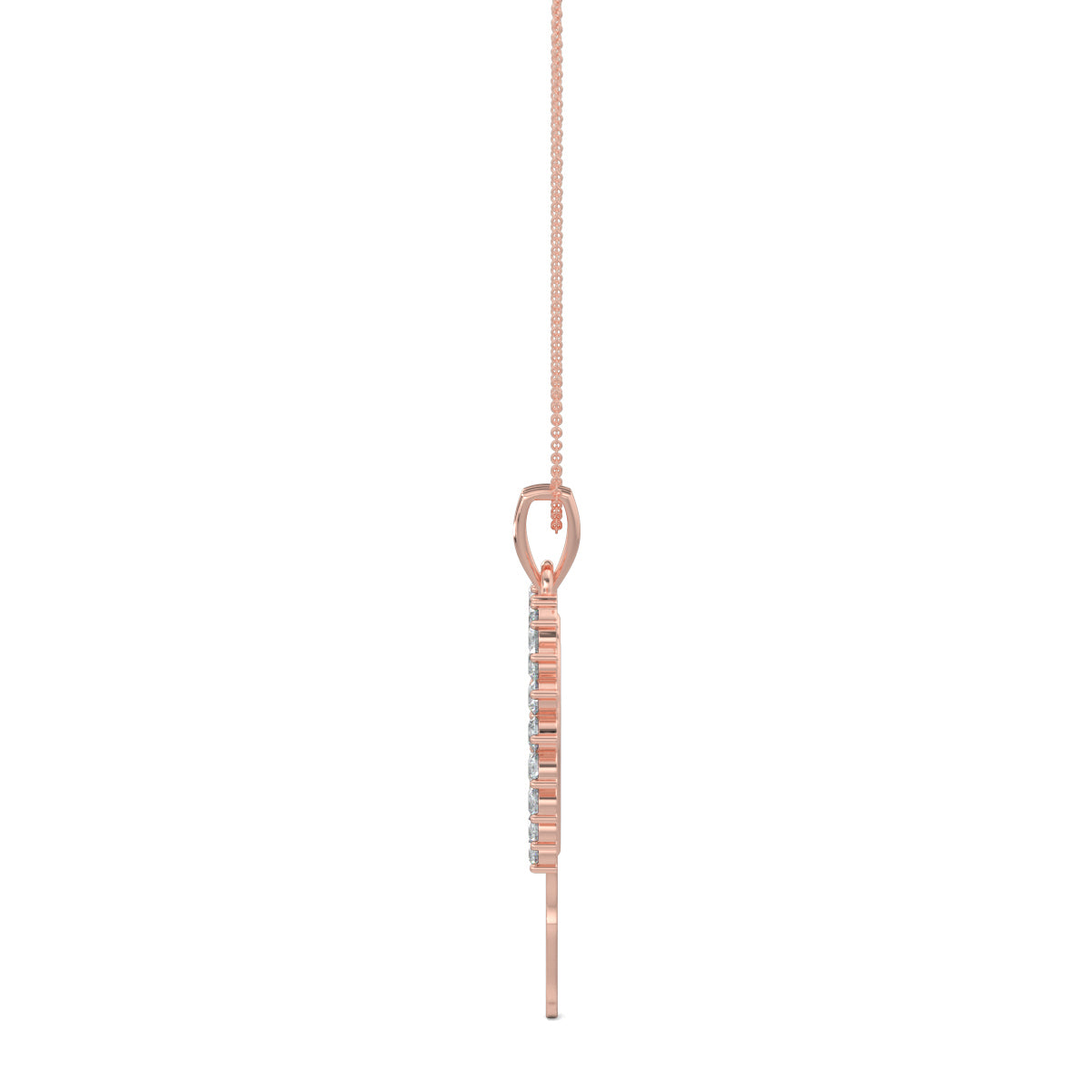 Rose Gold, Diamond Pendants, natural diamond pendant, lab-grown diamond pendant, Couple Bliss collection, Half heart pendant, Casual diamond necklace, Boy and girl pendant, Round diamond border pendant