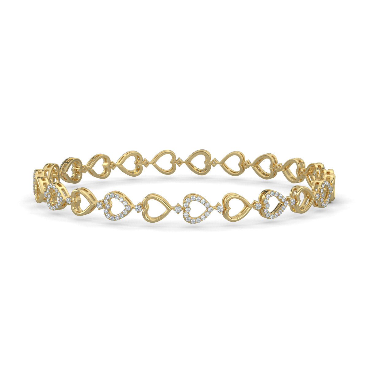 Yellow Gold, Diamond Bracelet, Natural diamond bracelet, Lab-grown diamond bracelet, Baguette diamond bracelet, Luxurious diamond accessory, Oval bracelet, Ethical diamond jewelry, Jali pattern bracelet