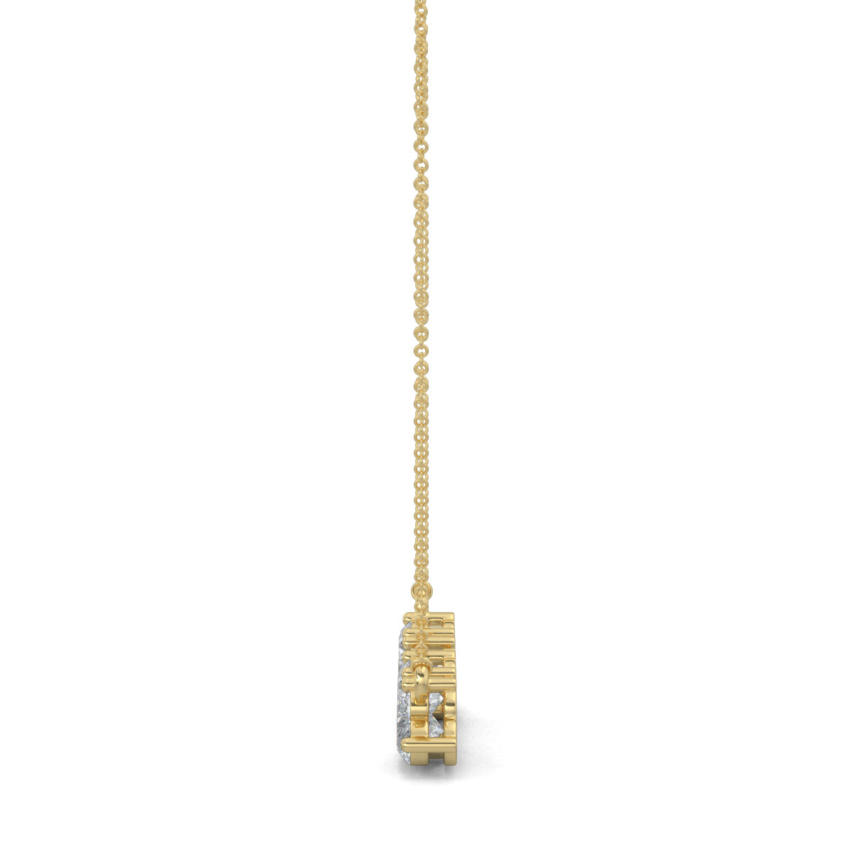 Yellow Gold, Diamond Pendants, natural diamond pendant, lab-grown diamond pendant, Love Line Diamond Pendant, Forever Yours collection, casual diamond pendant, heart-shaped diamonds